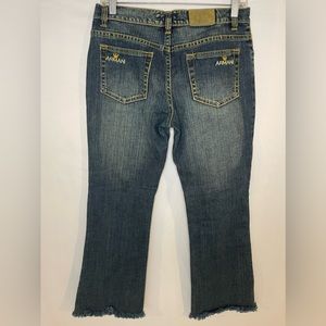 Rare Armani Exchange Vintage 90’s Fringe Boot/flare cut Boyfriend Style Jeans
